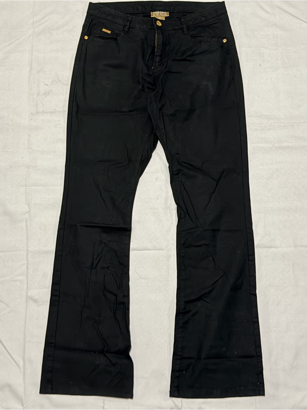 Miss Tina Women's Black Straight-Leg Pants